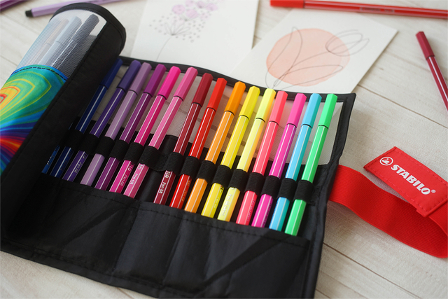 Viltstift STABILO Pen 68/25 Arty roletui medium assorti set à 25 stuks