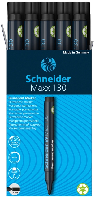 Permanent marker Schneider Maxx 130 rond 1-3mm zwart