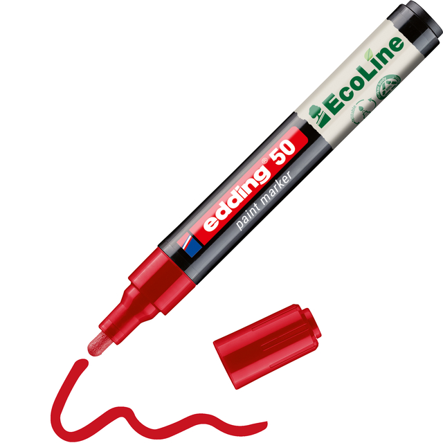 Paintmarker edding 50 EcoLine op waterbasis 2-3mm rood