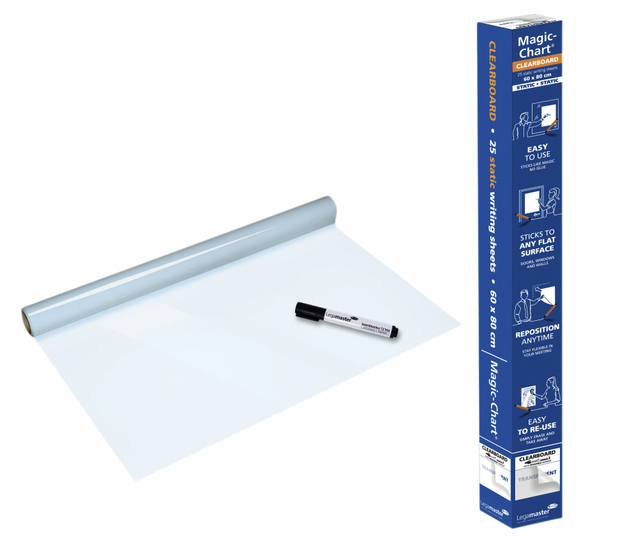 Magic-Chart Legamaster Whiteboard 600x800mm transparant 25 vel