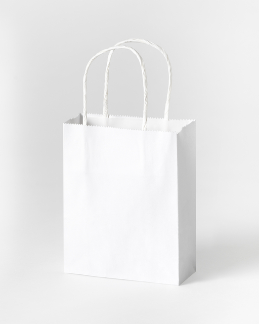 Tas met handvat Folia kraftpapier 110gr 12x15x5.5cm 20 stuks wit