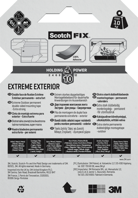 Plakband Scotch Extreme Exterior 19mm x 1,5m dubbelzijdig