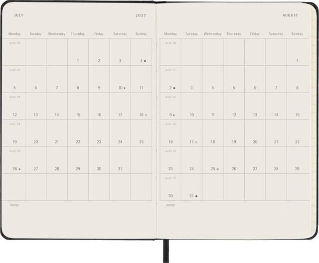 Agenda 2027 Moleskine 18M Planner Weekly 7dagen/1pagina pocket hc black