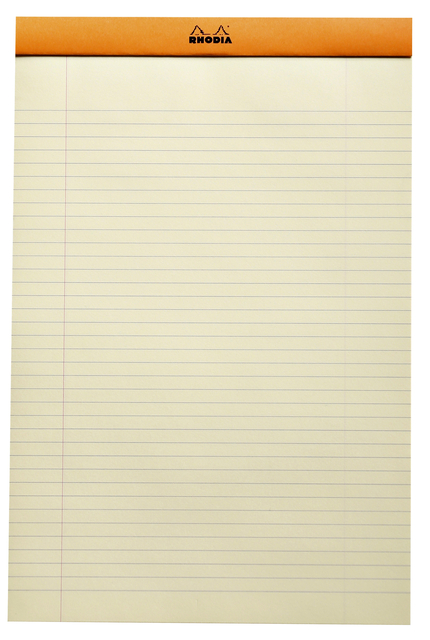 Schrijfblok Rhodia A4 lijn 80 vel 80gr geel