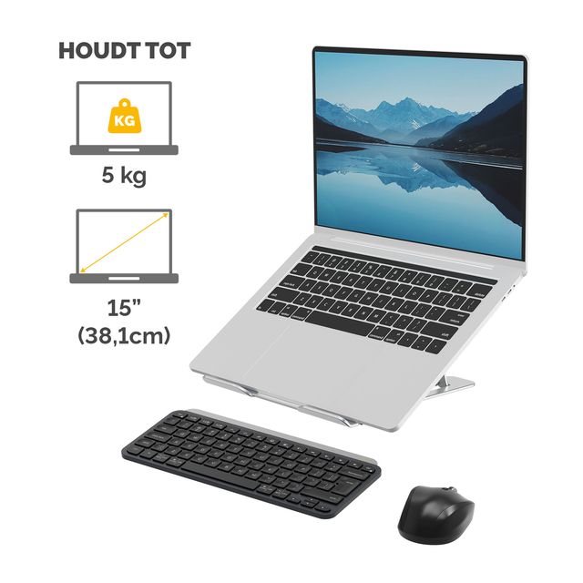 Laptopstandaard Fellowes Alumia zilver