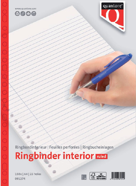 Interieur Quantore A4 23-gaats lijn 300 pagina's