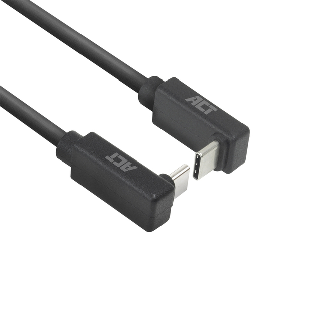 Kabel ACT USB-C hoek boven/beneden 10Gbps 1m