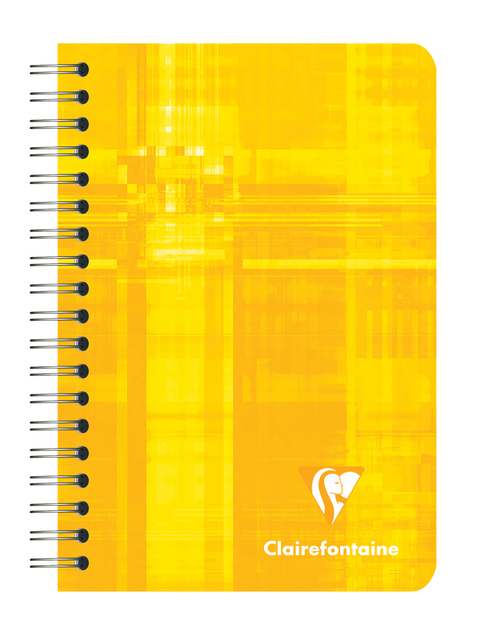 Notitieboek Clairefontaine 95x140mm 180 pagina's spiraal lijn assorti