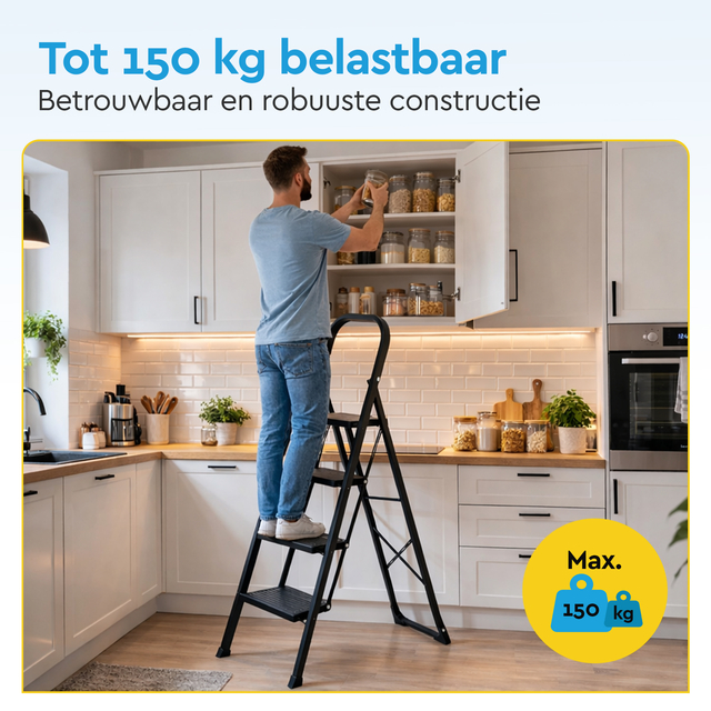 Huishoudtrap BRASQ 4 treden SLM400 zwart