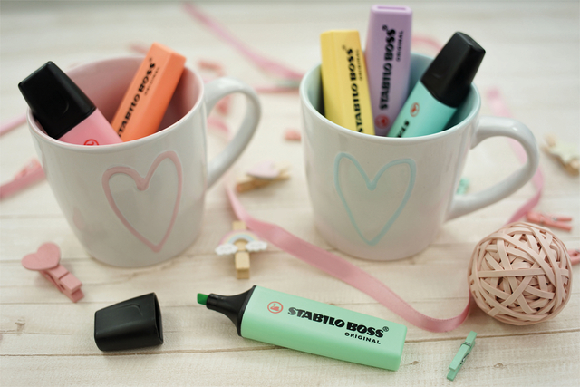 Markeerstift STABILO BOSS Original 70/4 pastel incl grijs ass 4st