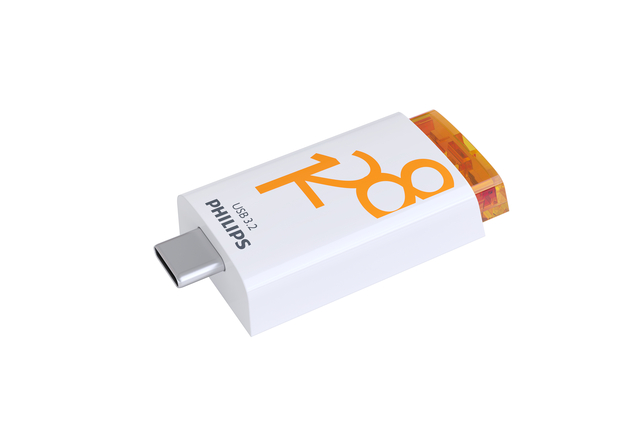 USB stick 3.2 Philips Click USB-C 128GB oranje