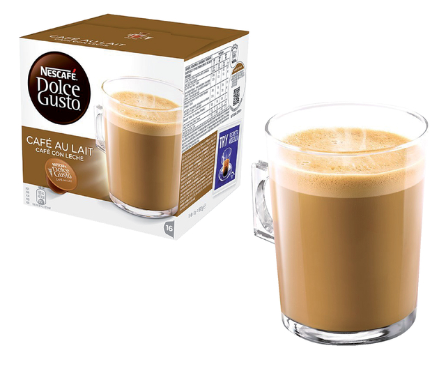 Koffiecups Dolce Gusto cafe au lait 16 stuks