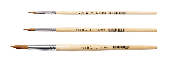 Penseel Qrea synthetisch haar set à 3 breedtes