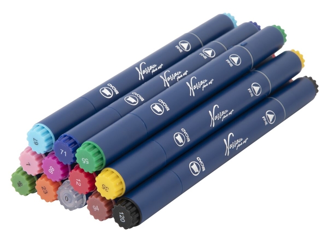 Alcoholmarkers Nassau Arts duopunt set à 12 kleuren