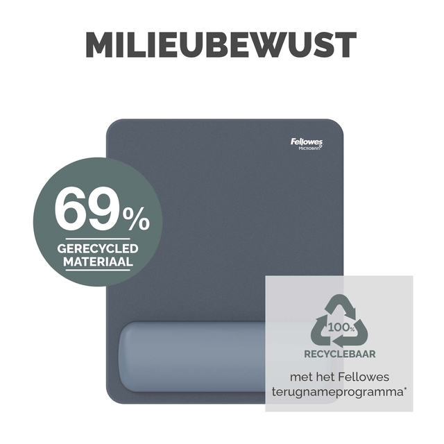 Muismat met polssteun Fellowes Breyta blauw
