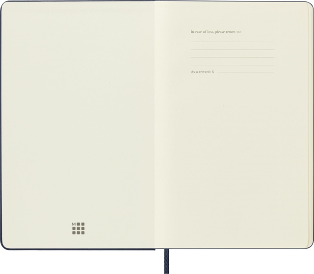 Notitieboek Moleskine large 130x210mm blanco hard cover sapphire blue