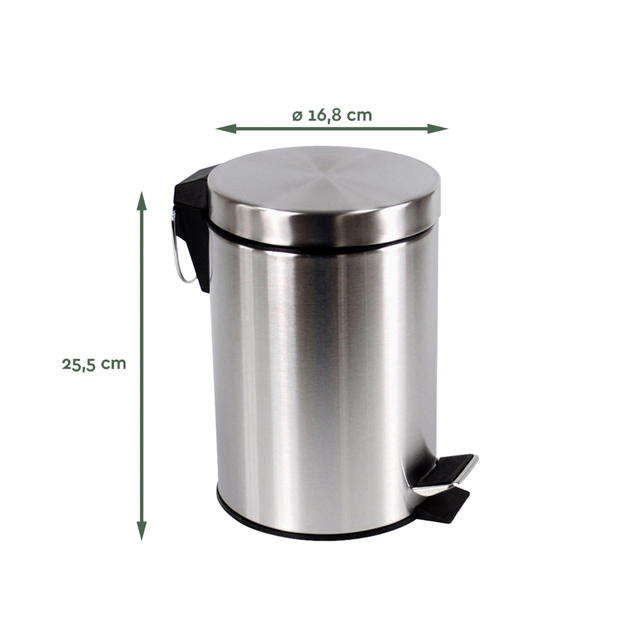 Pedaalemmer BRASQ 3 liter rvs