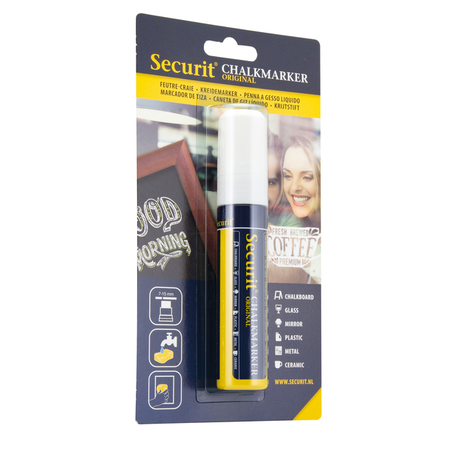 Krijtstift Securit SMA-720 blok wit 7-15mm blister