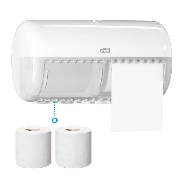 Toiletpapierdispenser Tork T4 Elevation duo wit 557000