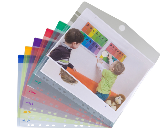 Enveloptas Djois Color Collection A4 horizontaal geperforeerd assorti