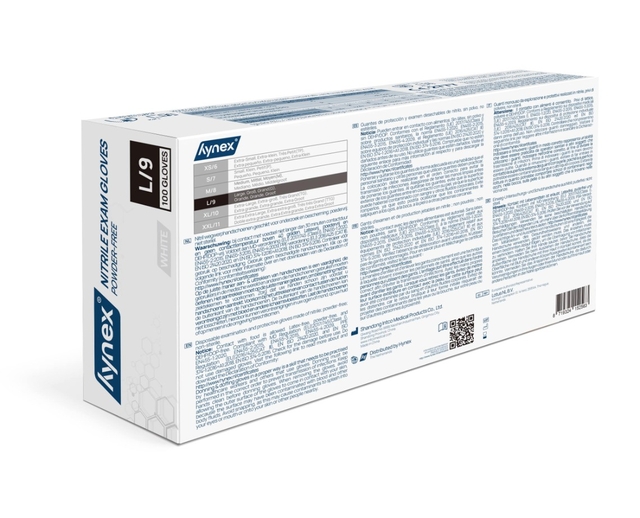 Handschoen Hynex nitril L wit 3.5g 100 stuks