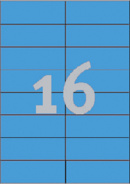 Etiket Avery 3453 105x37mm blauw 1600 stuks