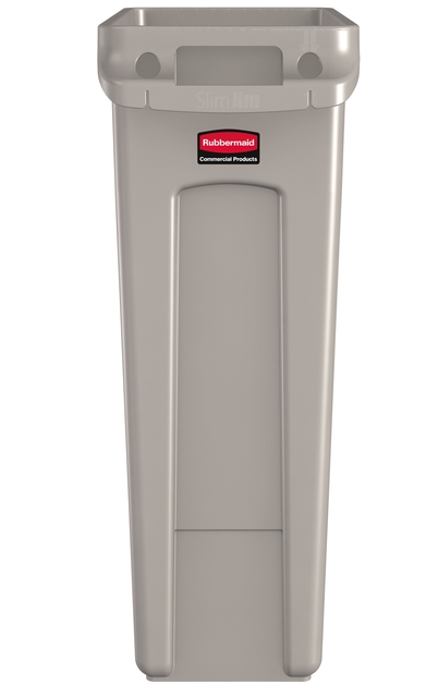 Afvalbak Rubbermaid Slim Jim Vented met luchtsleuven 87 liter beige