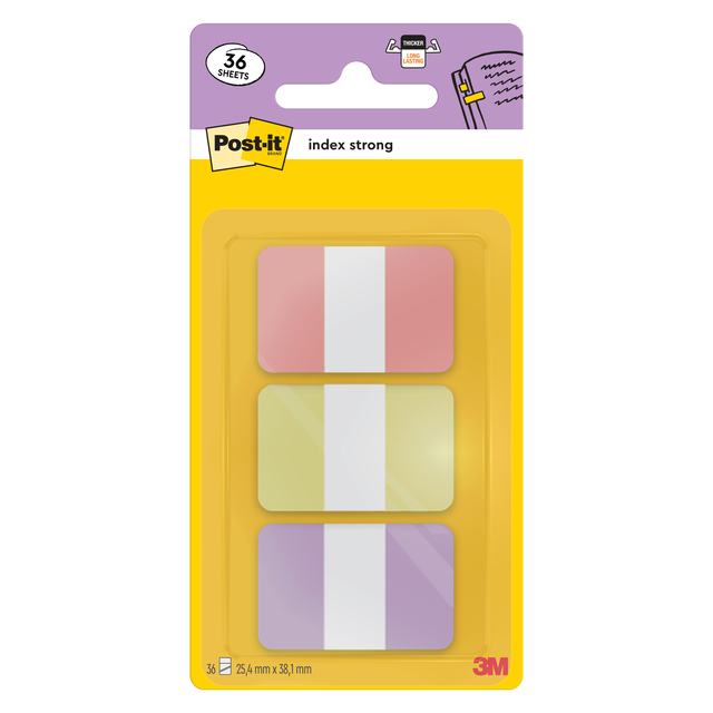 Indextabs Post-it  686-3SUN 25,4x38,1mm Strong, 36 tabs