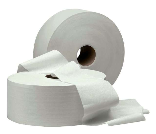 Toiletpapier Cleaninq T1 jumbo groot 2-laags 6x380m wit