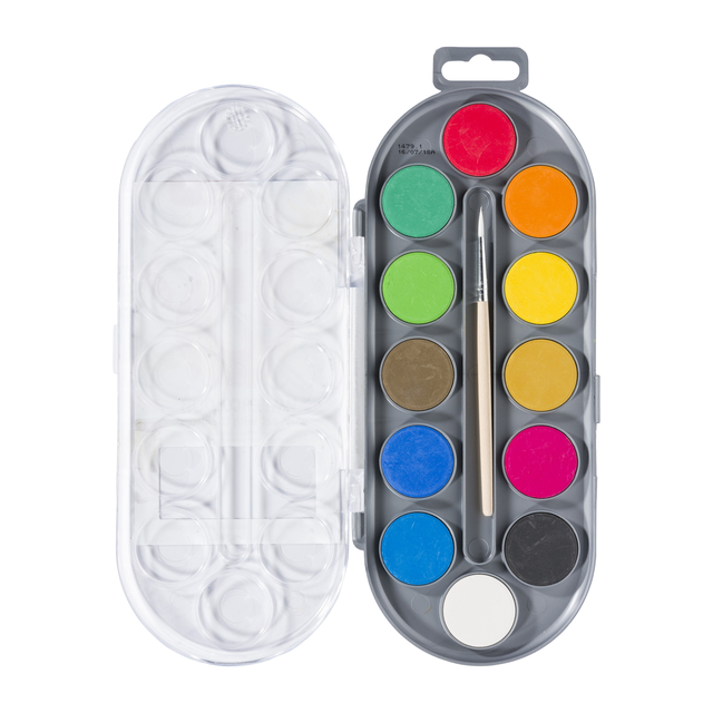 Waterverfset Bruynzeel Kids met penseel set à 12 kleuren