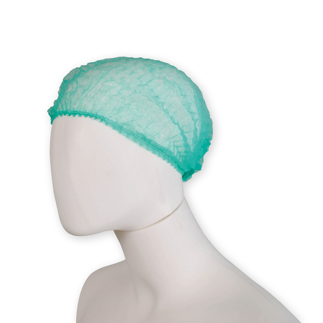 Haarnet Hynex clip non-woven groen pp 100 stuks
