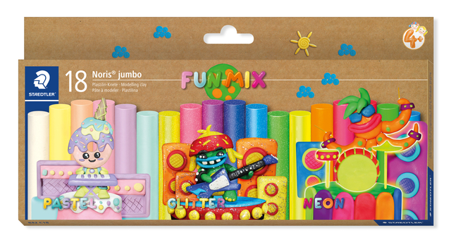 Boetseerklei Staedtler Noris jumbo set à 18 kleuren