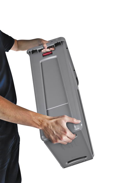 Afvalbak Rubbermaid Slim Jim Vented met luchtsleuven 87 liter grijs