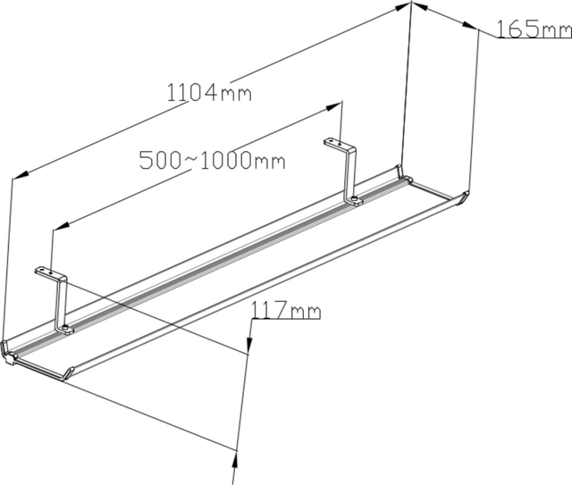 Kabelgoot Euroseats universeel 110cm zwart