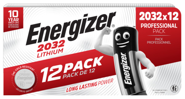 Batterij Energizer knoopcel 12x CR2032 lithium