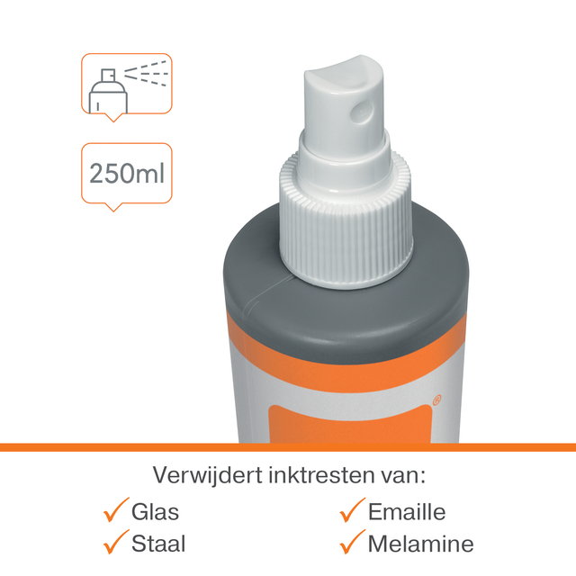 Whiteboardreinigingsspray Nobo waterbasis 250ml