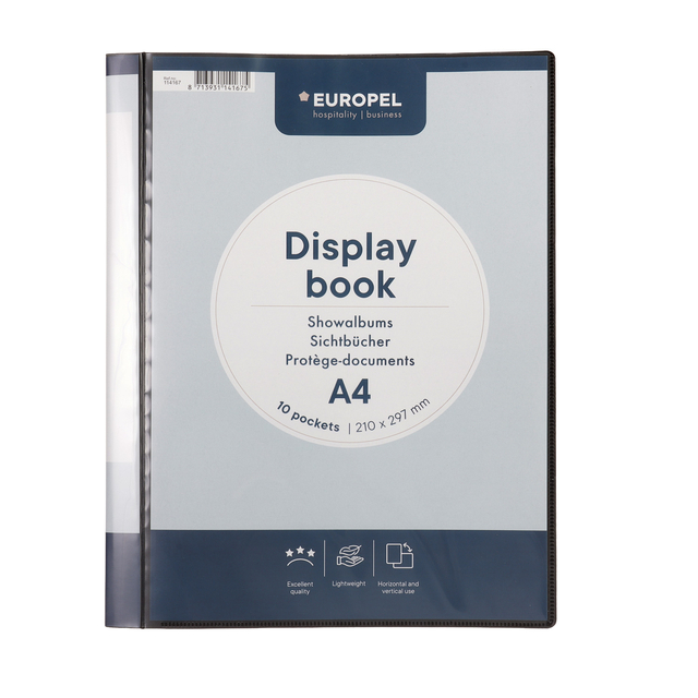 Showmap Europel Frontview A4 10-tassen antraciet