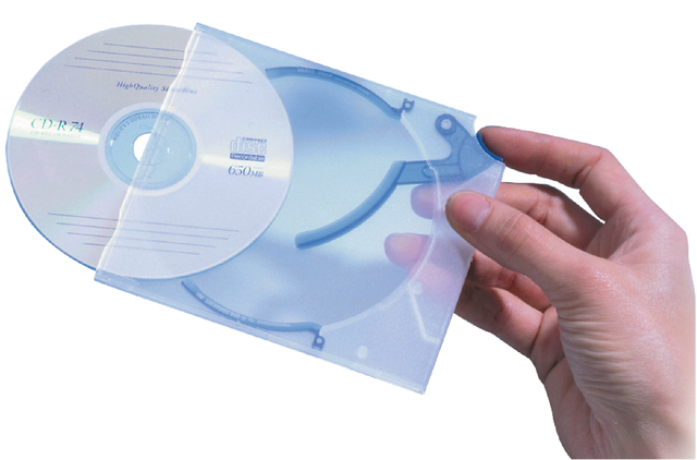 Cd opbergbox Quickflip standaard blauw 5 stuks