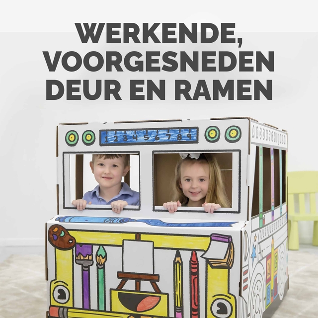 Kartonnen Speelbus Bankers Box Play inkleurbaar