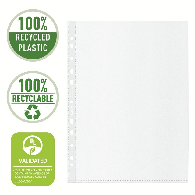 Showtas Esselte recycle PP A4 100µ 11-gaats 50 stuks
