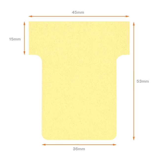T-kaart Nobo nr. 1.5 36mm geel 100 stuks