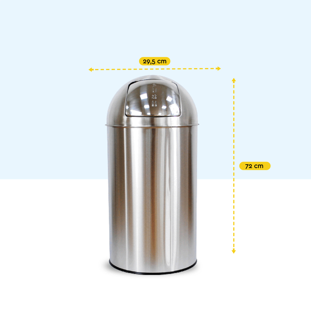 Afvalbak BRASQ Push Bin PB230+ 30 liter rvs