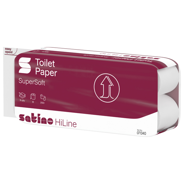 Toiletpapier Satino MT1 HiLine 3-laags 8x250 vel wit 071340