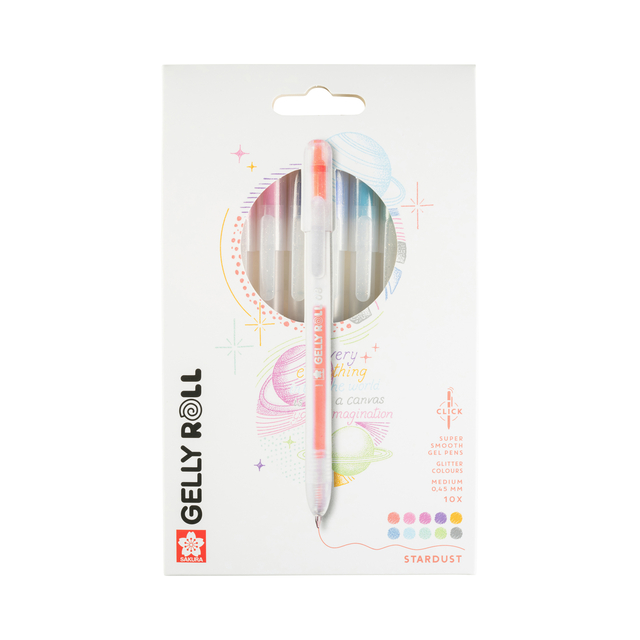 Gelschrijver Sakura Gelly Roll Stardust 08 klikfunctie assorti 10st