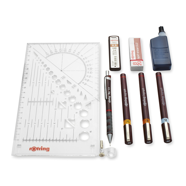 Tekenset rOtring Isograph 7-delig
