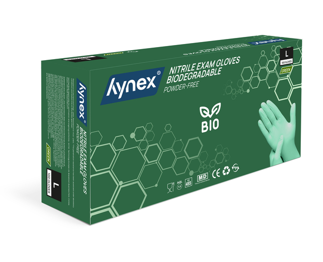 Handschoen Hynex nitril Bio L groen 3.5gr 100 stuks