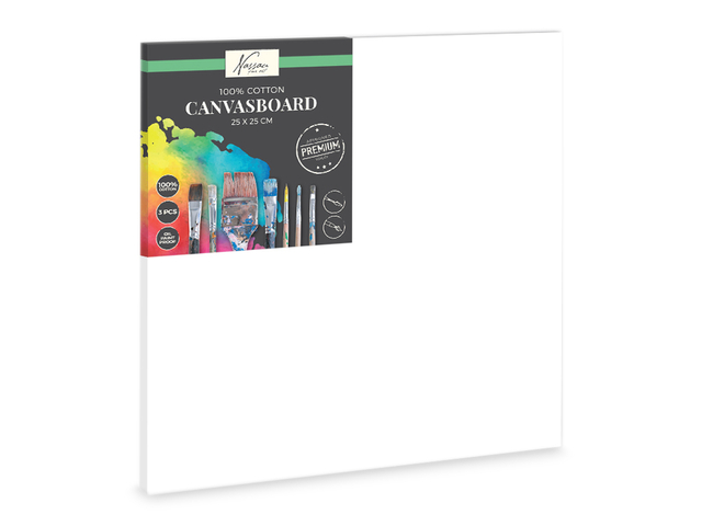 Canvasboard Nassau fine art 25x25cm 100% katoen 3 stuks