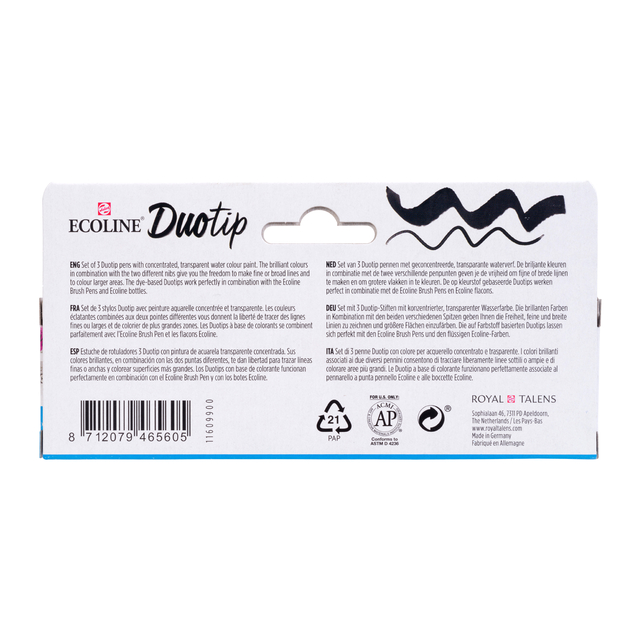 Duotip Talens Ecoline set à 3 stuks primair