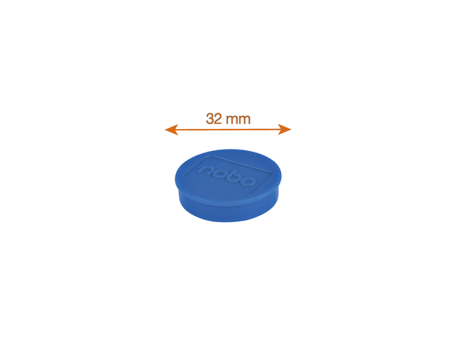 Magneet Nobo 32mm blauw 10 stuks