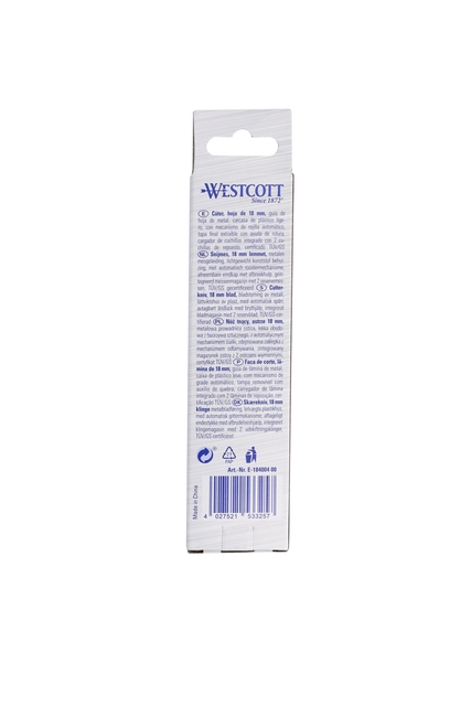Snijmes Westcott premium 18mm met schuifsluiting rood
